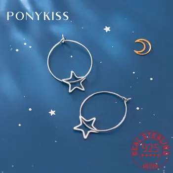 PONYKISS 100% 925 Sterling Silver Star Geometric Simple Hoop Earrings For Women Party Delicate Fashion Accessory Girl Chic Gift
PONYKISS 100% 925 Sterling Silver Star Geometric Simple Hoop Earrings For Women Party Delicate Fashion Accessory Girl Chic Gift