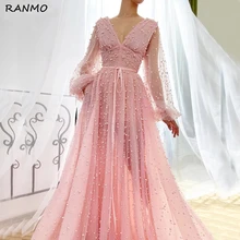 V-neck Cap Sleeves Pink Pearls Material Long Sleeve Prom Dress Empire See Through Sexy Evening Dress vestido de graduacion
V-neck Cap Sleeves Pink Pearls Material Long Sleeve Prom Dress Empire See Through Sexy Evening Dress vestido de graduacion