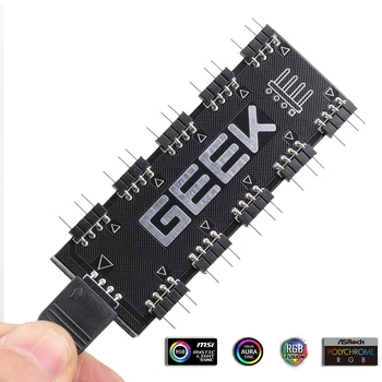 RGB Fan Hub Controller 4Pin 12V/5V ARUA for Universal Splitter 1-10 Controller Fan for PC Desktop Computer Motherboard Case
RGB Fan Hub Controller 4Pin 12V/5V ARUA for Universal Splitter 1-10 Controller Fan for PC Desktop Computer Motherboard Case