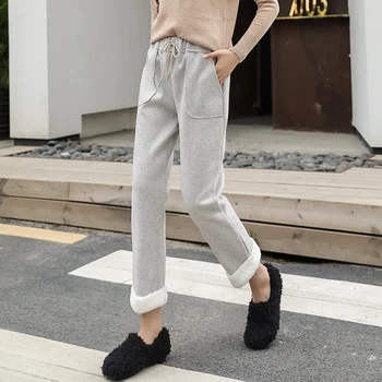 Women Cashmere Woolen Harem Pants Autumn Winter Solid Color Trousers Elastic Waist Loose Ankle-length Pants
Women Cashmere Woolen Harem Pants Autumn Winter Solid Color Trousers Elastic Waist Loose Ankle-length Pants
