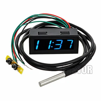 0.56 DC 0-30V Voltmeter Thermometer Clock 3in1 Meter Gauge with 1 Meter DS18B20 Temperature Sensor Green Blue Red Yellow Light
0.56 DC 0-30V Voltmeter Thermometer Clock 3in1 Meter Gauge with 1 Meter DS18B20 Temperature Sensor Green Blue Red Yellow Light
