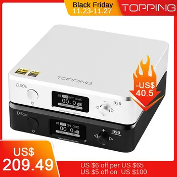 TOPPING D50S CSR8675 Bluetooth 5.0 ES9038Q2M AUDIO Decoding USB DAC XMOS XU208 DSD512 32Bit / 768Khz OPA1612 USB/OPT/COAX input
TOPPING D50S CSR8675 Bluetooth 5.0 ES9038Q2M AUDIO Decoding USB DAC XMOS XU208 DSD512 32Bit / 768Khz OPA1612 USB/OPT/COAX input