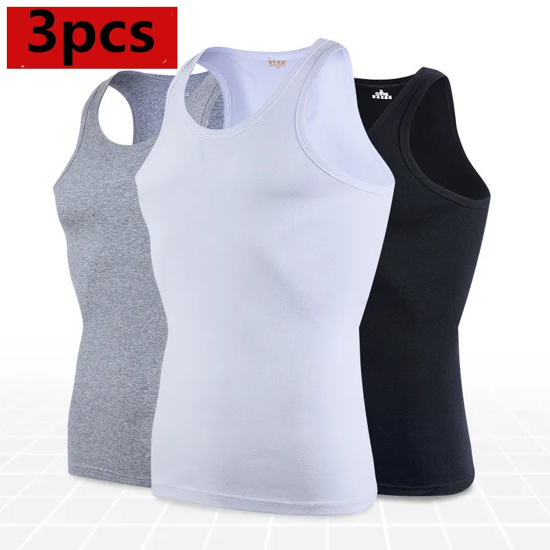 Майка мужская хлопок цвет в ассортименте M L XL XXL 3 шт./лот | Мужская одежда