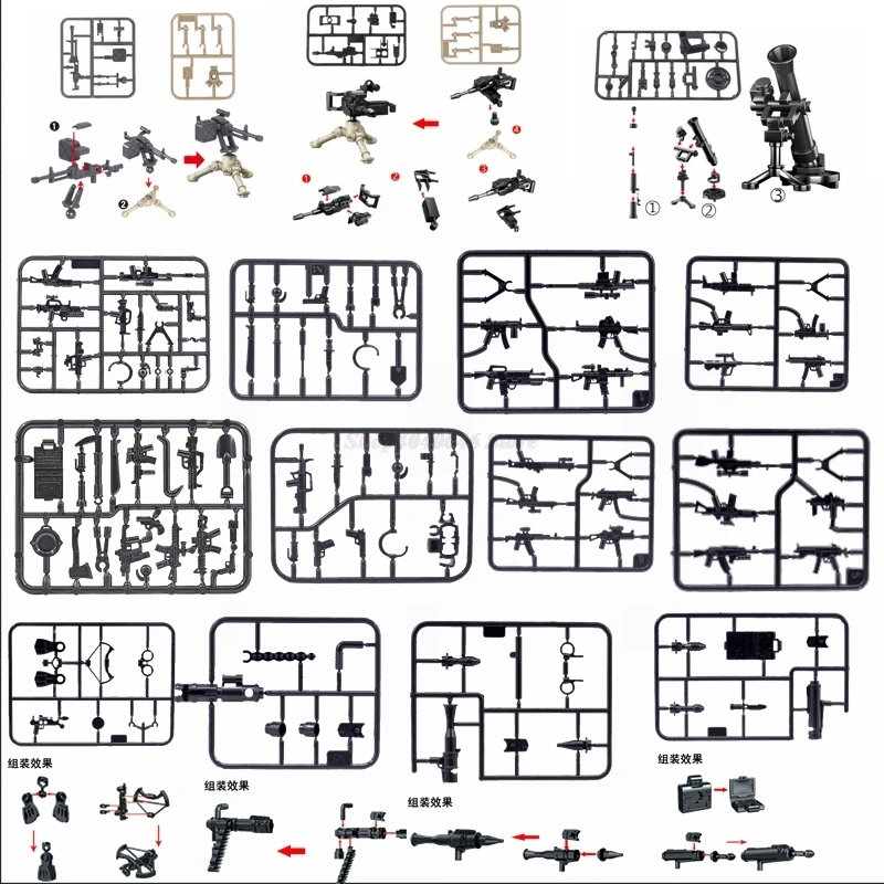 

Weapon 1 Pcs Legoing Arms Piece Sets Chicken Dinner Game Winner Winner Military Pan 98K Guns Blocks Militarys Legoings Army Toys