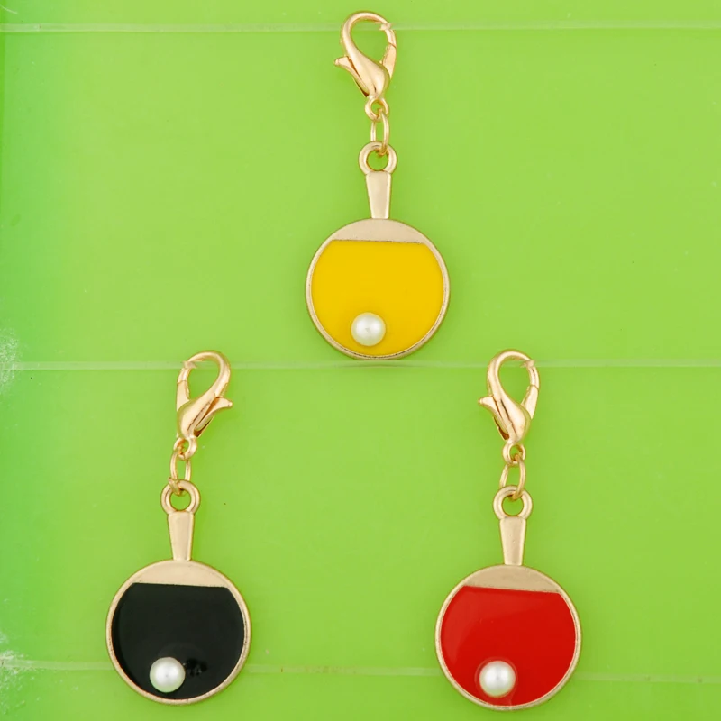 DIY metal dangle gold enamel Table Tennis charms with clasp pendants for bracelet/necklace/earring jewelry making charm ornament
DIY metal dangle gold enamel Table Tennis charms with clasp pendants for bracelet/necklace/earring jewelry making charm ornament