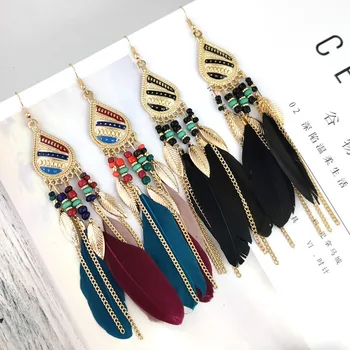 2020 Sale Earing Brincos Tassel Earrings Bohemia Temperament Water Long Feather National Wind Restoring Ancient Ways Wholesale
2020 Sale Earing Brincos Tassel Earrings Bohemia Temperament Water Long Feather National Wind Restoring Ancient Ways Wholesale
