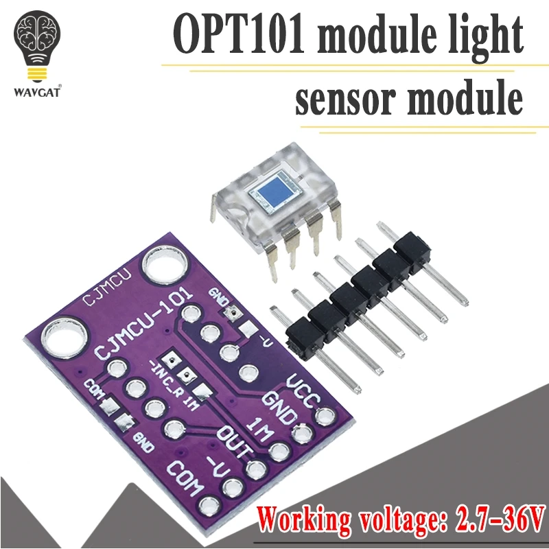 OPT101 Light Analog Light Intensity Sensor Module Single Chip Photoelectric Diode 14KHz CJMCU-101
OPT101 Light Analog Light Intensity Sensor Module Single Chip Photoelectric Diode 14KHz CJMCU-101