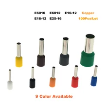 100Pcs Copper Tube Insulated Cord End Crimp Terminals Electrical Wire Connector E6010~E25-16 Cable Ferrules VE 10-4AWG 6-25mm2
100Pcs Copper Tube Insulated Cord End Crimp Terminals Electrical Wire Connector E6010~E25-16 Cable Ferrules VE 10-4AWG 6-25mm2