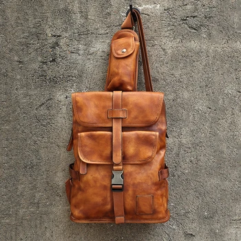 Mens Cow Leather Backpack Chest Bag Military Tactical Assault Pack Casual Bag Shoulder Bag Retro Brown Messenger Bag
Mens Cow Leather Backpack Chest Bag Military Tactical Assault Pack Casual Bag Shoulder Bag Retro Brown Messenger Bag