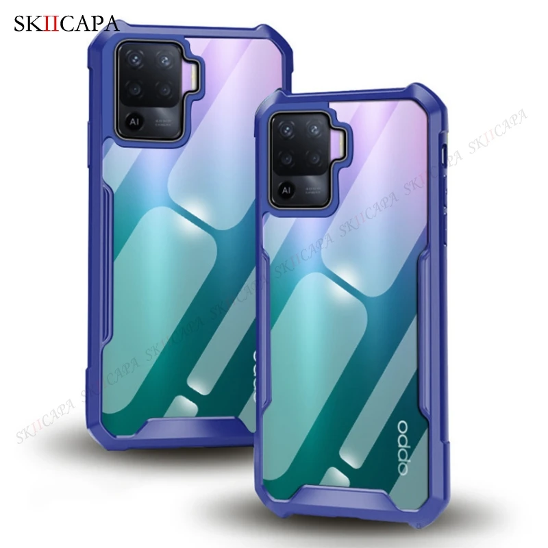 Противоударный Прозрачный чехол для OPPO Reno 5 Lite F19 Pro Plus A94 Realme C20 X50 A54 акриловый