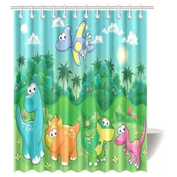 Cartoon Animal Decor Shower Curtain, Dinosaur Cartoon Animal Bathroom Shower Curtain with Hooks, Extra Long
Cartoon Animal Decor Shower Curtain, Dinosaur Cartoon Animal Bathroom Shower Curtain with Hooks, Extra Long