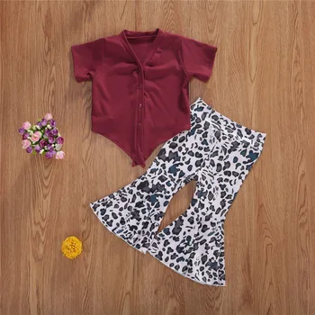 1-5Y Children Girls Summer Clothing Kids Girls Button T-shirts Tops+Leopard Print Flare Long Pants Toddler Girls Casual Clothes
1-5Y Children Girls Summer Clothing Kids Girls Button T-shirts Tops+Leopard Print Flare Long Pants Toddler Girls Casual Clothes