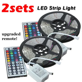 2Set 5M 16.4ft 5050 RGB SMD Non-Waterproof LED Strip Light 300 44 Key Remote DC EU plug Strip light 24 Led tape
2Set 5M 16.4ft 5050 RGB SMD Non-Waterproof LED Strip Light 300 44 Key Remote DC EU plug Strip light 24 Led tape