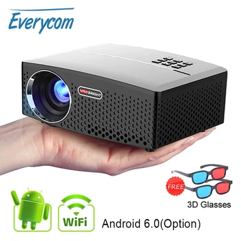 

GP80 GP80UP LED Mini Portable Projector Home Theater Support Full HD 1080P 4K Optional Android Bluetooth Wireless WIFI Beamer