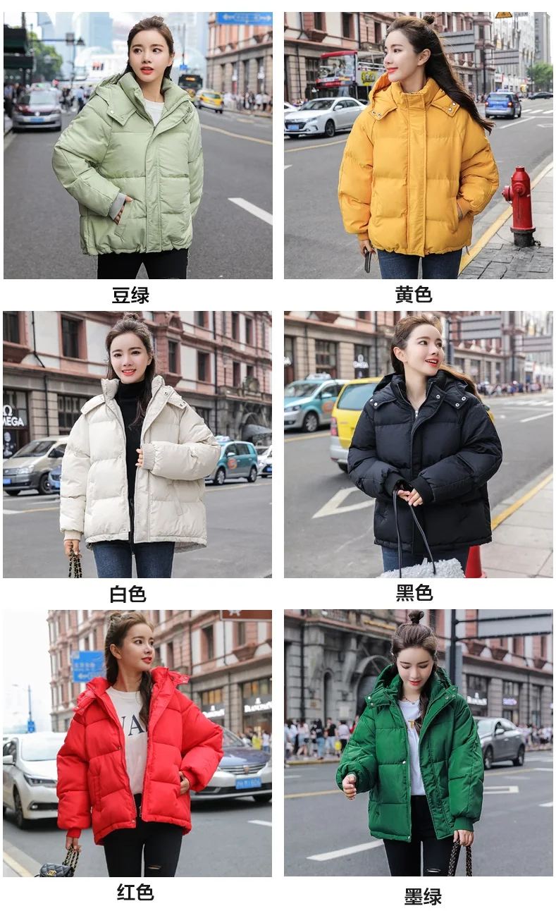 2020 New Autumn Winter Jacket Hooded Women Coat Loose  Cotton-padded Short Jackets Female Parka Warm Casual Plus Size Overcoat