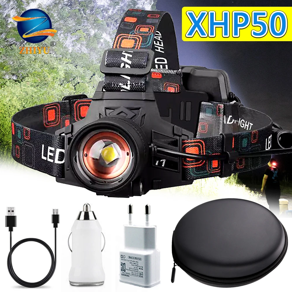 Most Powerful XHP50 Rechargeable LED Headlamp Head Lamp for Camping Fishing with Power Display LED Headlight Use 3*18650 Battery
Most Powerful XHP50 Rechargeable LED Headlamp Head Lamp for Camping Fishing with Power Display LED Headlight Use 3*18650 Battery