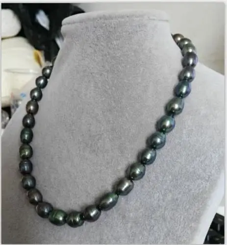 

Потрясающее ожерелье из таитянского черно-зеленого барочного жемчуга 12-13 мм 18 дюймов