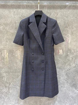 2020 Early Autumn New Women's Lapel Double-breasted Decorative Short-Sleeved Plaid Dress 807
2020 Early Autumn New Women's Lapel Double-breasted Decorative Short-Sleeved Plaid Dress 807