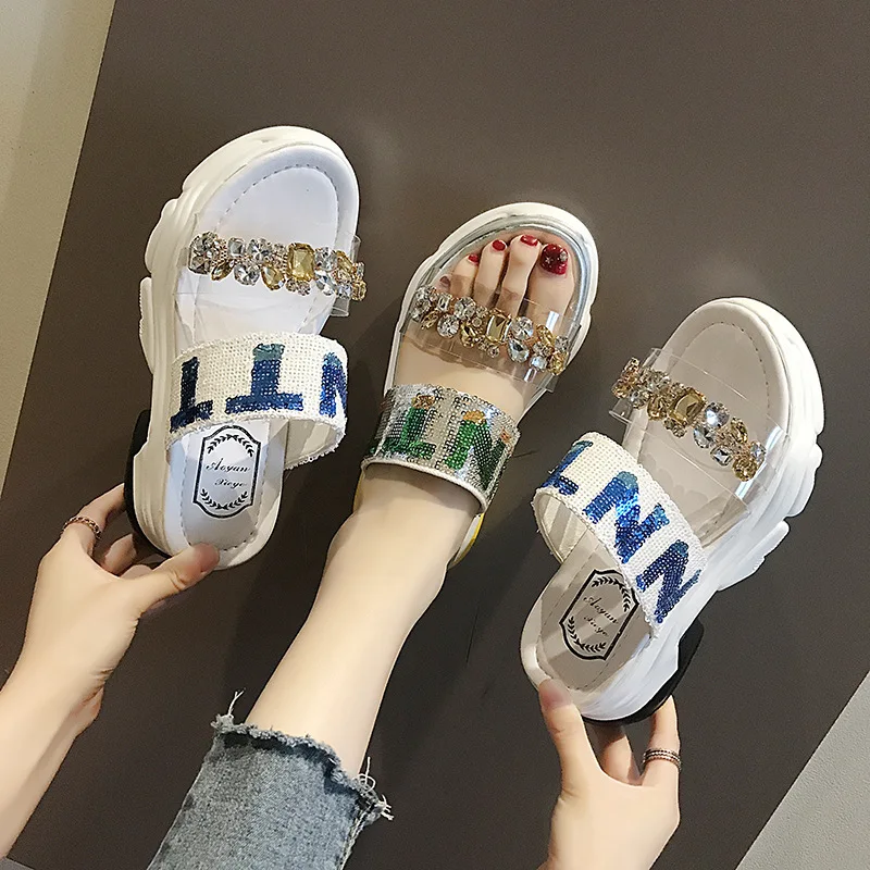 WOMEN'S Shoes 2019 Summer New Style European Goods Chain Man-made Diamond Thick Bottomed-Style Open-Toe Straight-line Buckle Spo
WOMEN'S Shoes 2019 Summer New Style European Goods Chain Man-made Diamond Thick Bottomed-Style Open-Toe Straight-line Buckle Spo