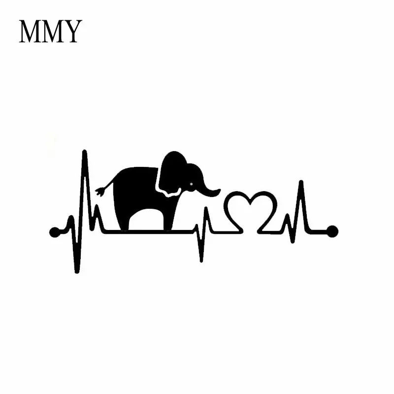 8"*3.5" Elephant Heartbeat Monitor Decal Car Stickers | Автомобили и мотоциклы