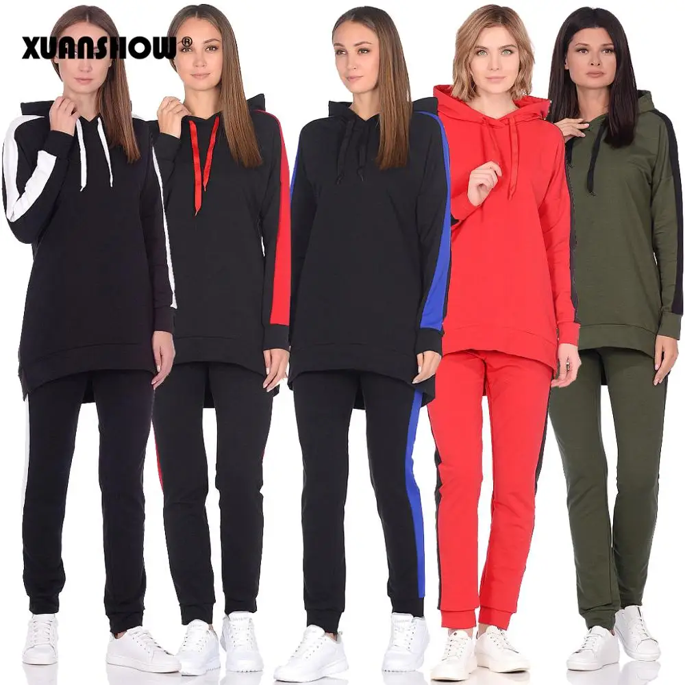 XUANSHOW 2019 Autumn Winter Women Tracksuit Long Sleeve Long Hoodies+Pants Two Piece Set Outfit Women Suit Chandal Mujer 2 Pieza 
XUANSHOW 2019 Autumn Winter Women Tracksuit Long Sleeve Long Hoodies+Pants Two Piece Set Outfit Women Suit Chandal Mujer 2 Pieza