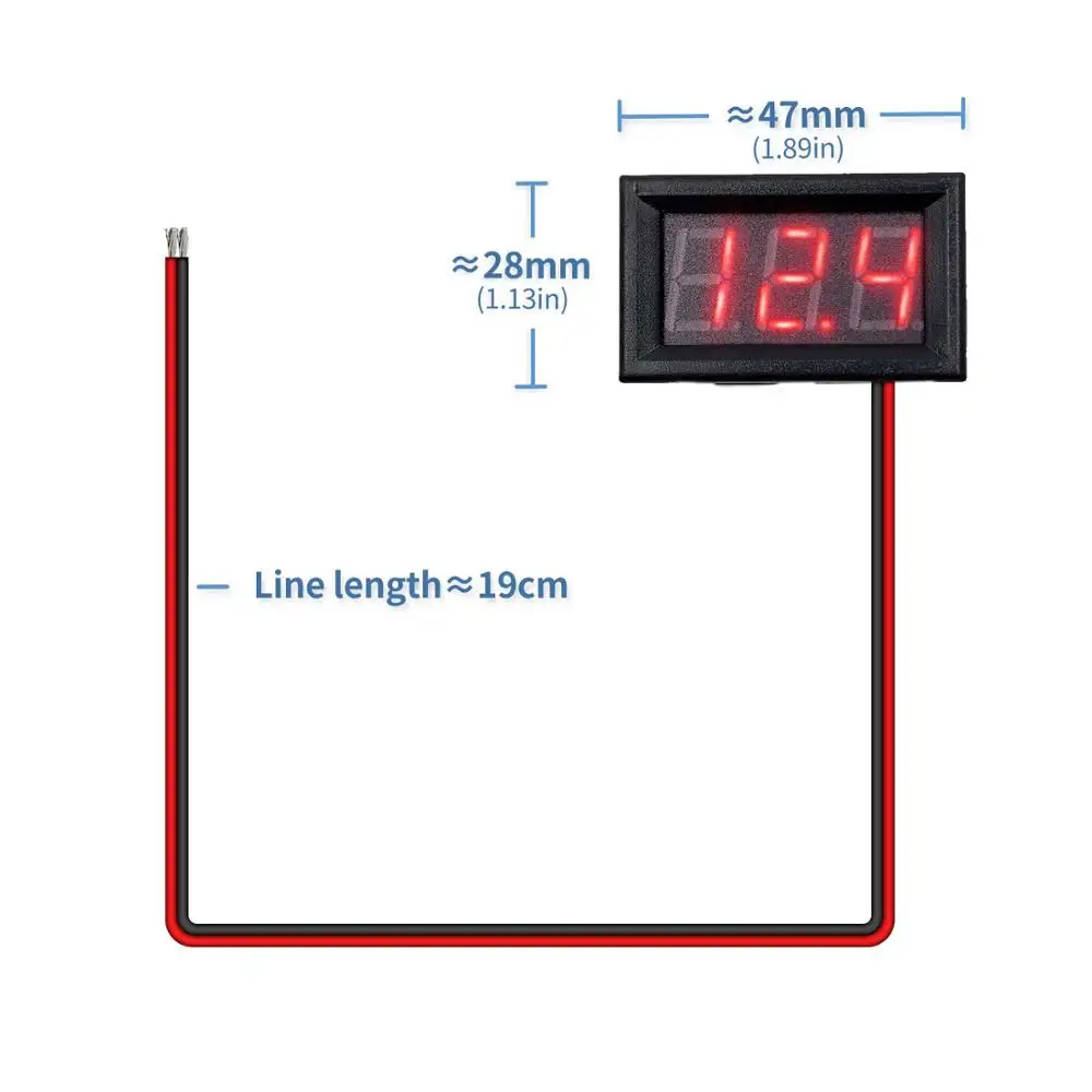 Mini Digital Voltmeter DC 4.5V to 30V Digital Voltmeter Voltage Panel Meter For 6V 12V 24V Electromobile Motorcycle Car 0.56 ''
Mini Digital Voltmeter DC 4.5V to 30V Digital Voltmeter Voltage Panel Meter For 6V 12V 24V Electromobile Motorcycle Car 0.56 ''