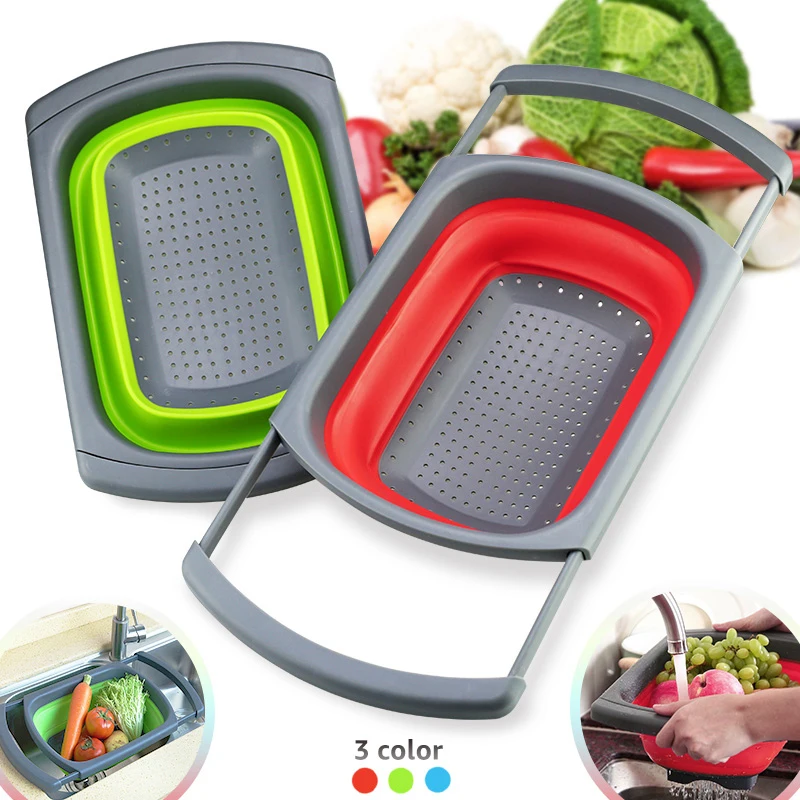Kitchen Colander Fruit Vegetable Washing Basket Foldable Strainer Collapsible Drainer Over The Sink Adjustable Silicone Tools
Kitchen Colander Fruit Vegetable Washing Basket Foldable Strainer Collapsible Drainer Over The Sink Adjustable Silicone Tools