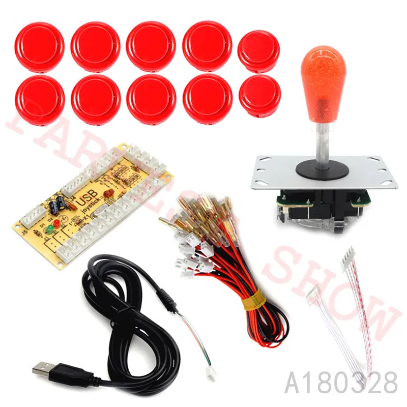 Red Arcade MAME DIY Kit High Quality Arcade Push Buttons+5 Pin Arcade Stick+USB Encoder Board For wood or metal control panels
Red Arcade MAME DIY Kit High Quality Arcade Push Buttons+5 Pin Arcade Stick+USB Encoder Board For wood or metal control panels