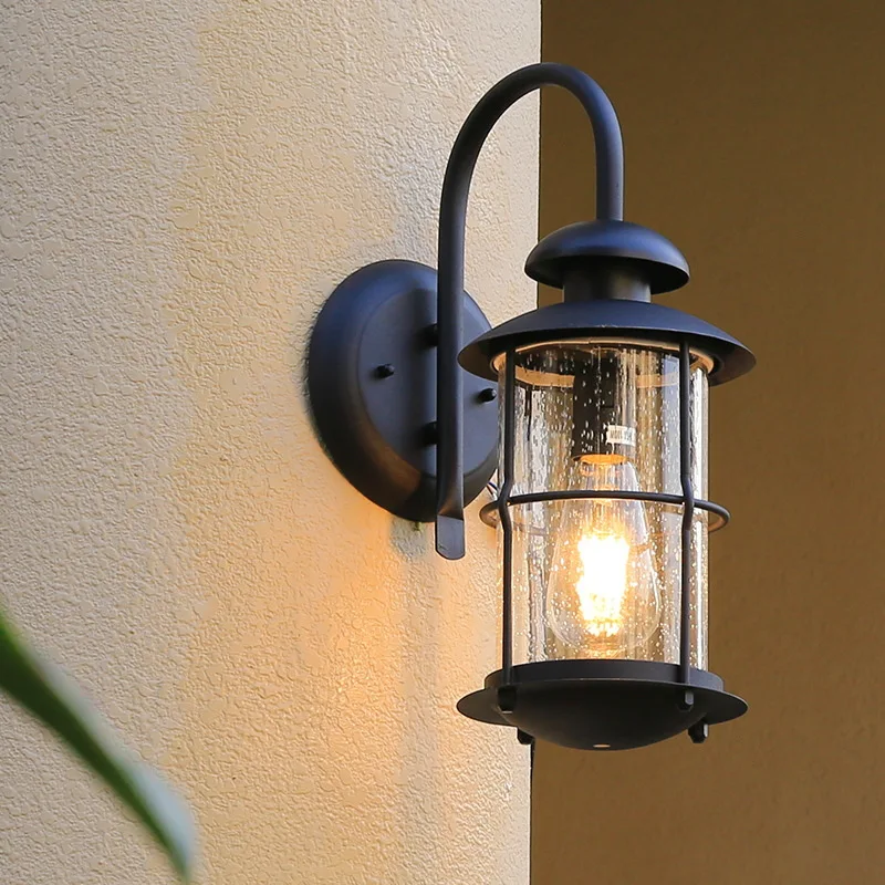 

Vintage Wall Lamp E27 Bulb Sconce Light Fixtures Black Bronze LED Wall Lights Outdoor Porch House Home Yard Garden Lighting
