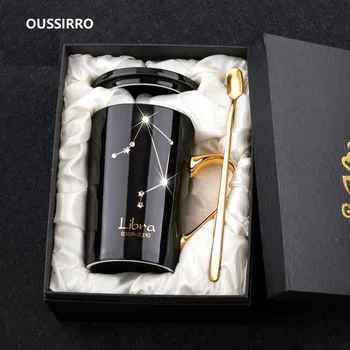 OUSSIRRO 420ml Ceramic Coffee Mugs Constellation Theme Lucky Mug With Gift Box with Lid and Spoon Christmas Gift for Friends
OUSSIRRO 420ml Ceramic Coffee Mugs Constellation Theme Lucky Mug With Gift Box with Lid and Spoon Christmas Gift for Friends