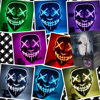 Halloween Mask LED Light Up Party Masks The Purge Election Funny Masks Festival Cosplay Costume Supplies Glow In Dark
Halloween Mask LED Light Up Party Masks The Purge Election Funny Masks Festival Cosplay Costume Supplies Glow In Dark