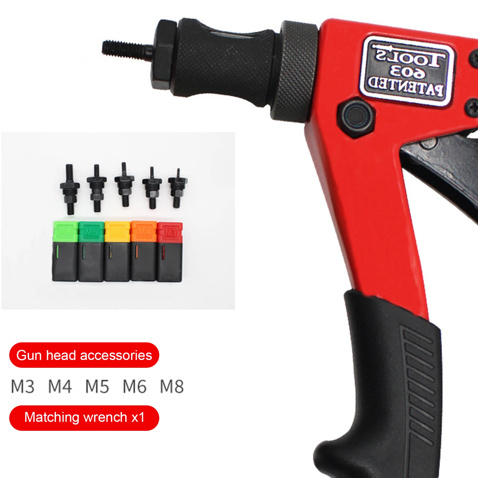 Manual Rivet Gun Kit Hand Rivet Tool Rivet Nut Setting Tool Nut Setter Hand Riveter with Mandrels
Manual Rivet Gun Kit Hand Rivet Tool Rivet Nut Setting Tool Nut Setter Hand Riveter with Mandrels