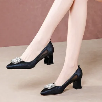 High Heels poined Toe Women Pumps Spring Autumn Genuine Leather crystal Deocration Party Single Shoes Woman
High Heels poined Toe Women Pumps Spring Autumn Genuine Leather crystal Deocration Party Single Shoes Woman