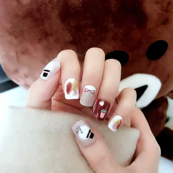 24pcs Kawaii press on nails Short Square Tips For Bow Tie Design Phototherapy Fake Nails with Glue for girls acrylic nail tips
24pcs Kawaii press on nails Short Square Tips For Bow Tie Design Phototherapy Fake Nails with Glue for girls acrylic nail tips