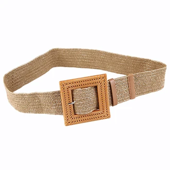 Bohemia Vintage Knitted Wax Rope Wooden Bead Waist Rope Women Smooth Square Buckle Belt Women Woven Female Braided Belt Khaki
Bohemia Vintage Knitted Wax Rope Wooden Bead Waist Rope Women Smooth Square Buckle Belt Women Woven Female Braided Belt Khaki