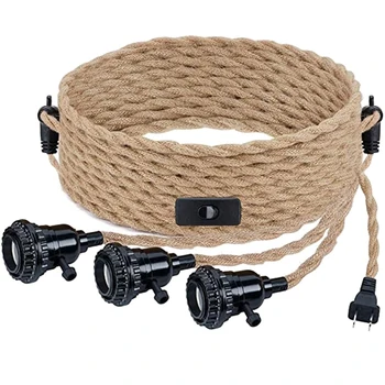 Triple Pendant Light Cord Kit with Independent Switch Hemp Rope Vintage Hanging Light Cord Fixture Compatible-US Plug
Triple Pendant Light Cord Kit with Independent Switch Hemp Rope Vintage Hanging Light Cord Fixture Compatible-US Plug
