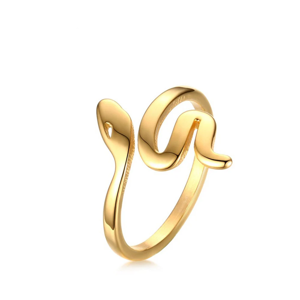 Snake Ring for Women Retro Punk Exaggerated Spirit Stainless Steel Gold Color Opening Adjustable Rings Fashion Jewelry Wholesale
Snake Ring for Women Retro Punk Exaggerated Spirit Stainless Steel Gold Color Opening Adjustable Rings Fashion Jewelry Wholesale