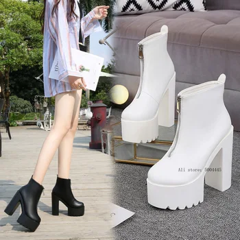 Europe and America Sexy Super High-Heel Short Boots Waterproof Platform Womens Ankle Boots Model Catwalk Thick with Martin Boots
Europe and America Sexy Super High-Heel Short Boots Waterproof Platform Womens Ankle Boots Model Catwalk Thick with Martin Boots