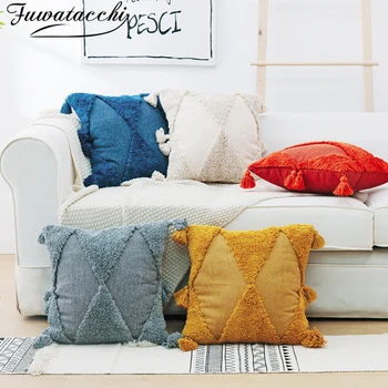 Fuwatacchi Home Decoration Cushion Cover 45x45cm Pillow Cover White Yellow Color Tufting Diamond Tassels Handmade for Sofa Bed
Fuwatacchi Home Decoration Cushion Cover 45x45cm Pillow Cover White Yellow Color Tufting Diamond Tassels Handmade for Sofa Bed