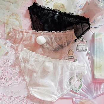 Princess sweet lolita underwear Japanese soft girl cute hair ball rabbit tail sexy lace transparent low-waist underwear LP008
Princess sweet lolita underwear Japanese soft girl cute hair ball rabbit tail sexy lace transparent low-waist underwear LP008