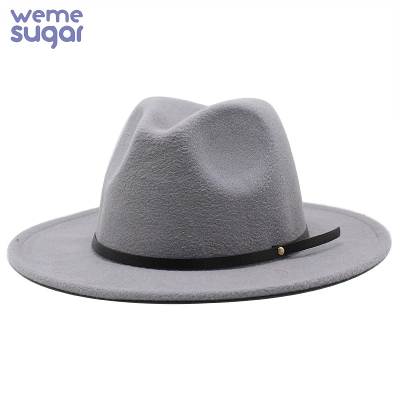

WeMe Simple Women Men Wool Vintage Felt Fedora Hat Winter Autumn Jazz Caps