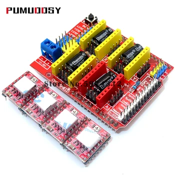 cnc shield v3 engraving machine / 3D Printer / + 4pcs A4988/DRV882 driver expansion board for Arduino
cnc shield v3 engraving machine / 3D Printer / + 4pcs A4988/DRV882 driver expansion board for Arduino