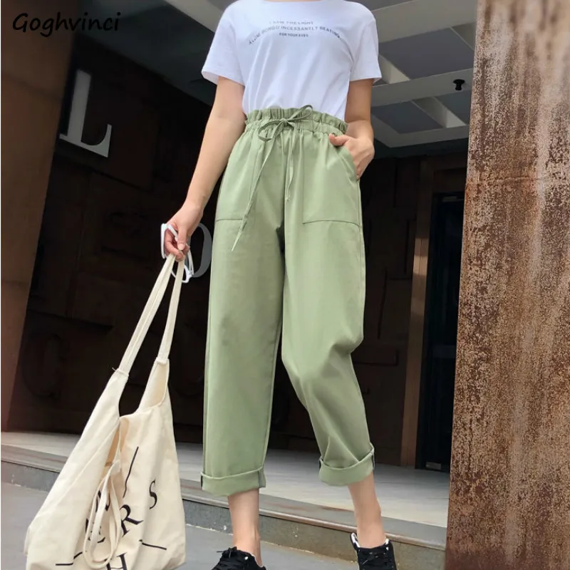 Pants Women Drawstring Solid Loose Casual Korean Style Simple All-match Trendy Trousers Womens Comfortable Bf Ankle-length Daily
Pants Women Drawstring Solid Loose Casual Korean Style Simple All-match Trendy Trousers Womens Comfortable Bf Ankle-length Daily