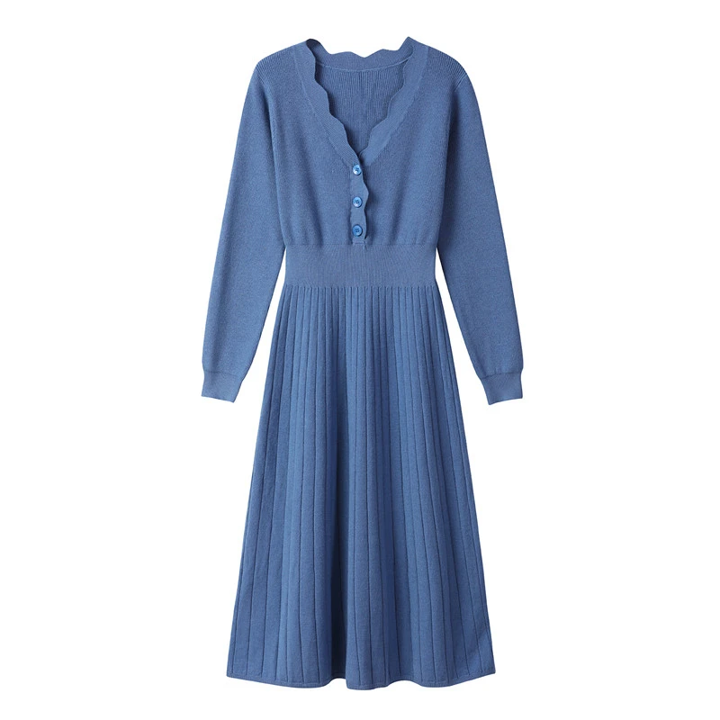 OL New Arrivals Women's Long Dress 2021 Spring Autumn Female Knitted Pullover Slim V-Neck Lady Bottoming Pleated Dresses Vestido
OL New Arrivals Women's Long Dress 2021 Spring Autumn Female Knitted Pullover Slim V-Neck Lady Bottoming Pleated Dresses Vestido
