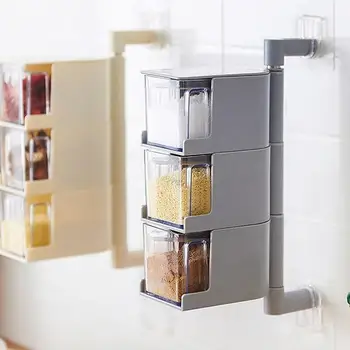 Multi-Storey Spice Rack Condiment Bottles Grain Creative Condiment Jars Rotating ABS + Stainless Steel Pipe Convenient
Multi-Storey Spice Rack Condiment Bottles Grain Creative Condiment Jars Rotating ABS + Stainless Steel Pipe Convenient