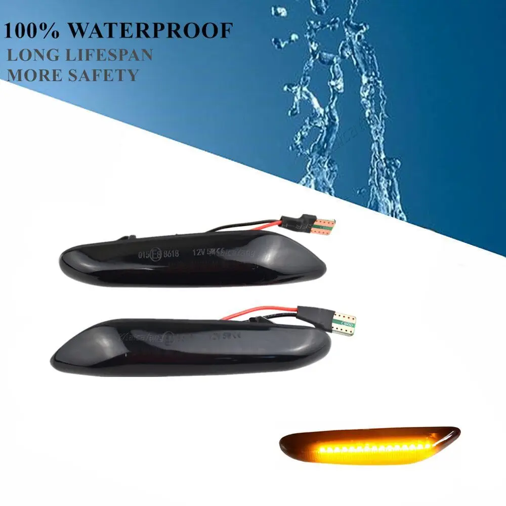 2PCS Smoke Lens Dynamic Flowing LED Turn Signal Side Marker Light Blinker Lamp for BMW E60 E61 E90 E91 E81 E82 E88 E46 X3 X1
2PCS Smoke Lens Dynamic Flowing LED Turn Signal Side Marker Light Blinker Lamp for BMW E60 E61 E90 E91 E81 E82 E88 E46 X3 X1