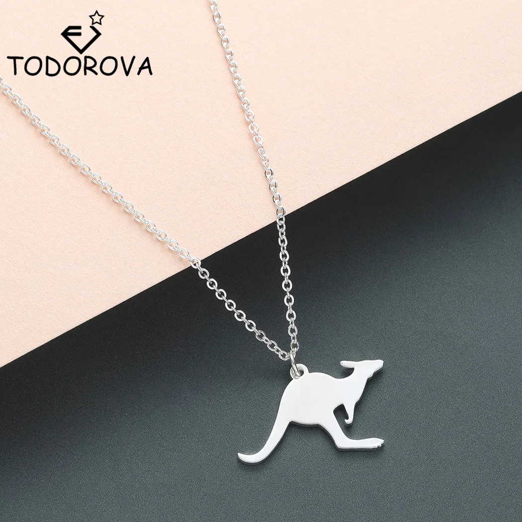 Todorova Fashion Kangaroo Necklaces Women Jewelry Stainless Steel Cross Figure Skating Wave Heart Necklace Pendants collier | Украшения и