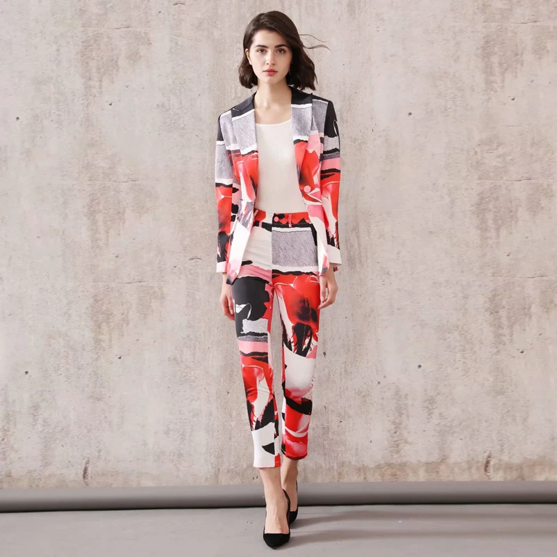 New Fashion High Quality Autumn Winter Party Workplace Print Suit Tops Rose Print Trousers Vintage Elegant Chic Women'S Sets
New Fashion High Quality Autumn Winter Party Workplace Print Suit Tops Rose Print Trousers Vintage Elegant Chic Women'S Sets