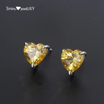 Shipei Vintage 925 Sterling Silver Yellow Created Moissanite Gemstone Heart Earrings For Women Wedding Engagement Fine Jewelry
Shipei Vintage 925 Sterling Silver Yellow Created Moissanite Gemstone Heart Earrings For Women Wedding Engagement Fine Jewelry
