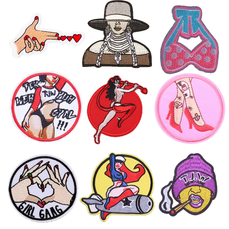 Iron On Patches Punk Woman High Heels Sticker Stripes Sewing Decal DIY Bikers Embroidered Badges Accessories Patches On Clothes
Iron On Patches Punk Woman High Heels Sticker Stripes Sewing Decal DIY Bikers Embroidered Badges Accessories Patches On Clothes